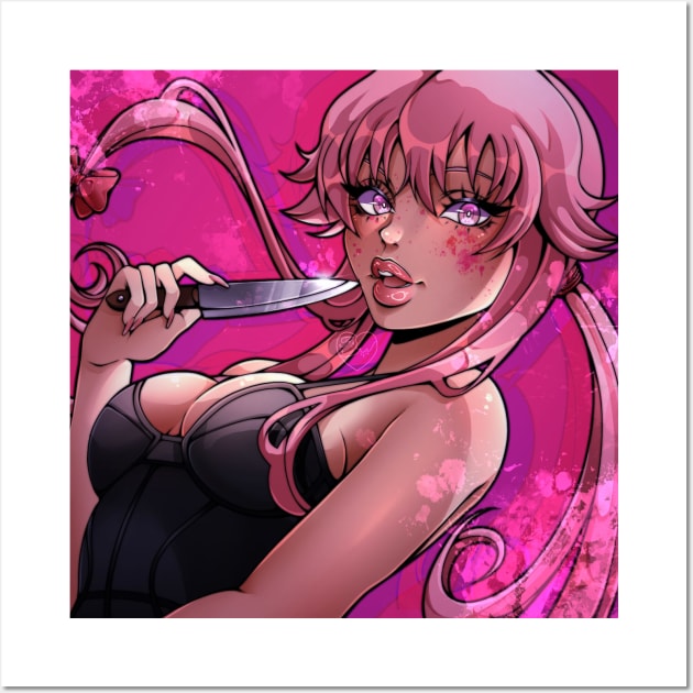 Yuno Gasai - Future Diary / Mirai Nikki Wall Art by Fentiocean